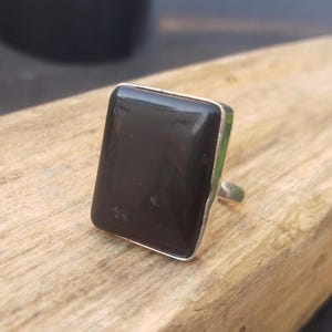 Handmade Black Onyx Statement Ring: 925 Sterling Silver Gemstone