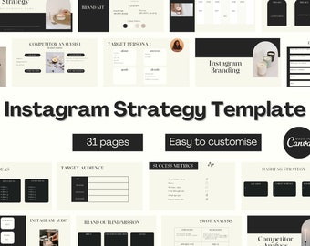 Instagram Strategy Template, Instagram Strategy Document, Editable Canva Template, For Social Media Managers, Strategists, Business Owner