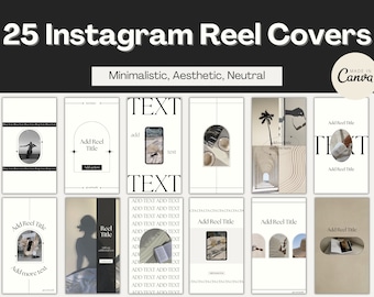 25 minimalistiska Instagram-rullmallar, Canva-mallar för Instagram-rullar, estetiska Instagram-mallar, rulleomslagsmall, videominiatyrbild