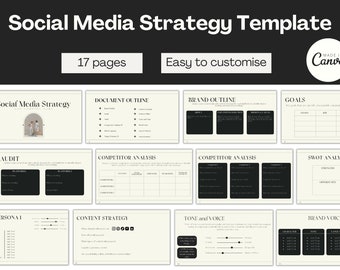 Social Media Strategy, Social Media Manager Template, Canva Editable Template, Digital Marketing Template, Instagram Strategy Plan