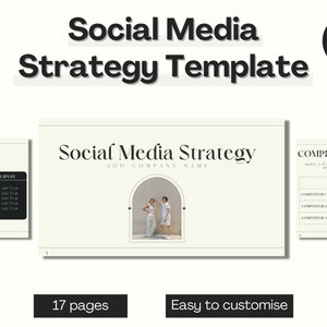 Estrategia de redes sociales, Plantilla de administrador de redes sociales, Plantilla editable de Canva, Plantilla de marketing digital, Plan estratégico de Instagram