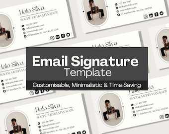 Email Signature, Editable Canva Template, Email Footer Design, Digital Download, Minimalistic and Modern Template for Outlook, Gmail etc.