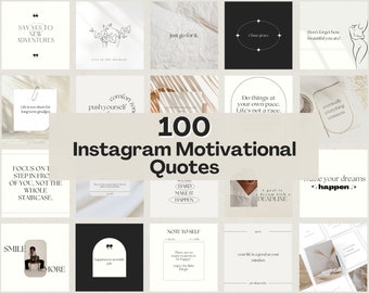 100 citas motivacionales minimalistas para Instagram / Plantilla de publicación de Instagram / Citas estéticas / Plantillas inspiradoras de Instagram Canva