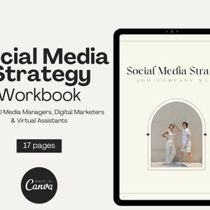 Social Media Strategy Workbook, Social Media Manager Template, Canva Editable Template, Digital Marketing Template, Instagram Strategy Plan