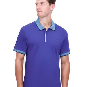 Purple Classic Polo T-Shirt With Contast Collar