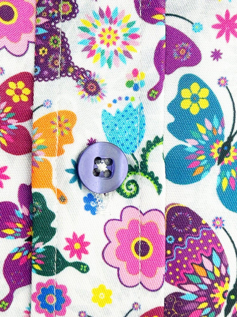 White Hippy Butterfly Design Men's Shirt image 5