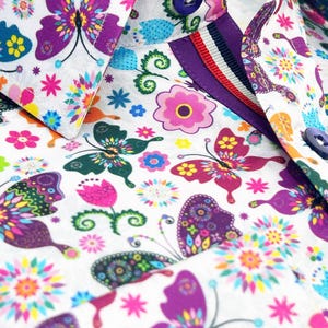 White Hippy Butterfly Design Men's Shirt image 2
