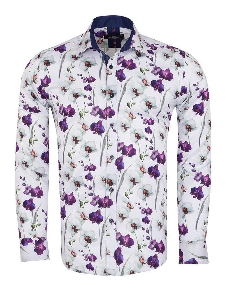 Orchid Petal Striped Shirred Cuff Buttoned Loose Fit Shirt main image 1