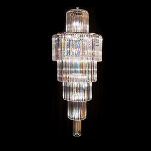 Rowen spiral chandelier with Swarovski crystal