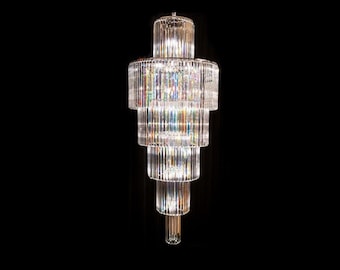 Rowen spiral chandelier with Swarovski crystal