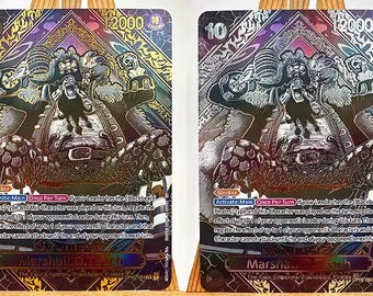 One Piece TCG Cards Marshal D Teach Gold And Silver