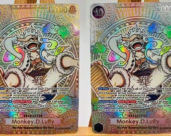 One Piece TCG Cards Monkey D Luffy Gold And Silver