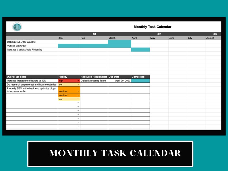 Annual goal planning template etsy canada