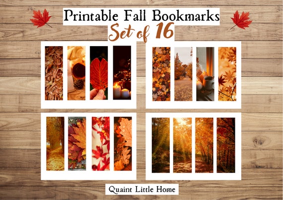 Fall Bookmarks Printable Set of 16 Autumn Bookmarks - Etsy