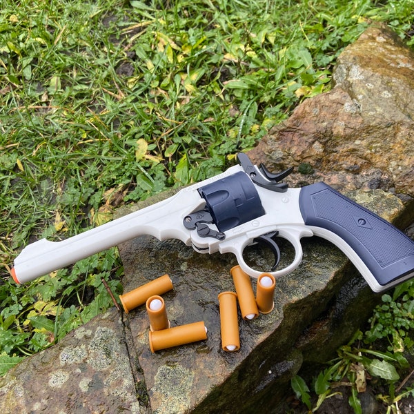 Pistola revólver Webley - Dardo suave Cosplay/Pistola de juguete de utilería