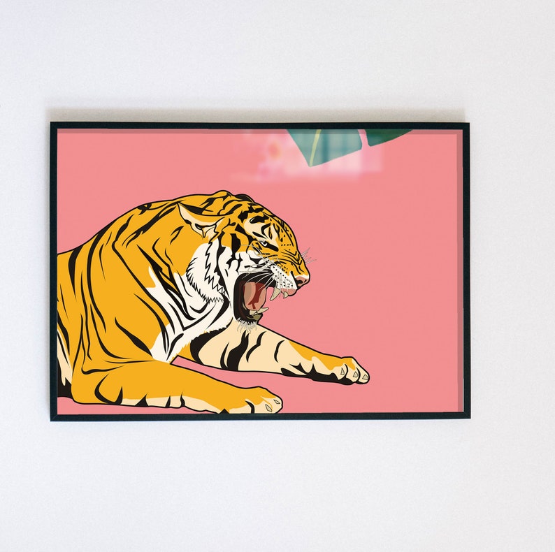 Tiger Popular Printable Wall Poster Elegant Tiger Art Print Etsy
