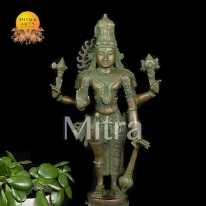 Senhor Hari-Hara (Shankaranarayana) Uma divindade composta de Shiva e Vishnu Estátua de latão de 21&quot;