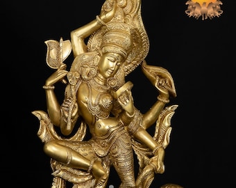 16" Brass Dancing Ardhanarishvara (Shiva Shakthi) Statue
