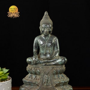 Buddha in Bhumisparsha Mudra 12&quot; - Khmer Style Earth Witness Cambodian Buddha