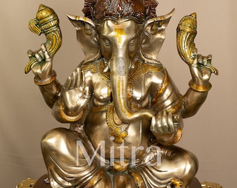 20" Kshipra Ganesha-Statue aus Messing