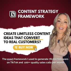 Social Media Content Idea Framework: Notion Template | Content Ideas for Instagram, TikTok, Youtube, Facebook | Notion Content Planner