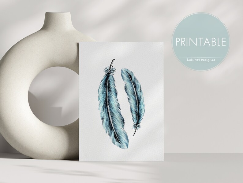blue-feathers-printable-wall-art-watercolor-painting-instant