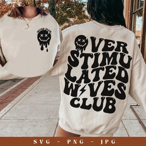 Overstimulated Waves Club Png, Overstimulated Png, Overstimulated Waves Png, Retro Mom Png, Waves Club, Overstimulated Waves Png, Trendy Png