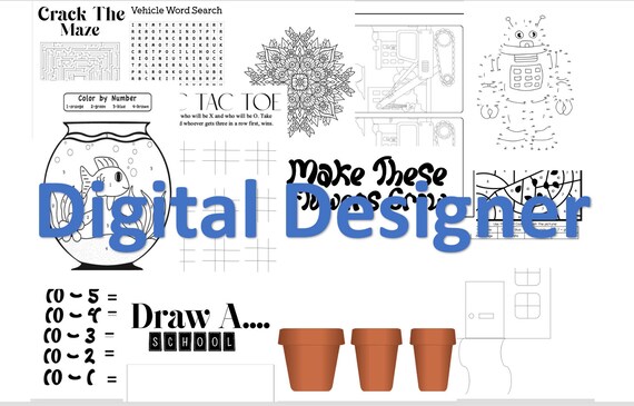 Children's Printable Activity Sheets - Etsy