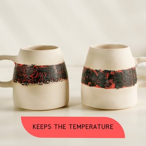 Set of 2 Unique Magma Geode Stoneware Coffee Mug