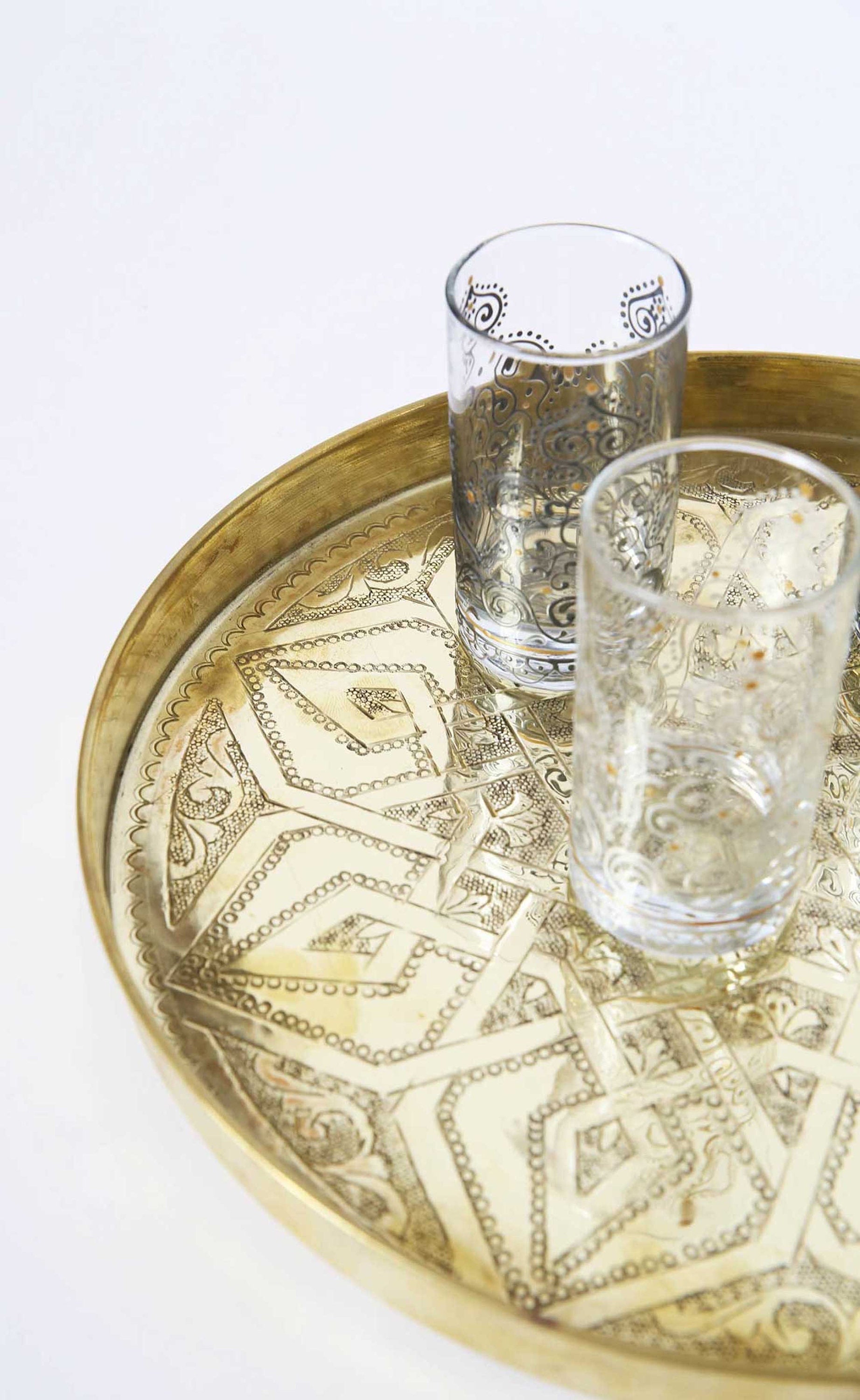 Set of 6 Handmade Arabesque Style Tea Glasses (Tunisia) - Bed Bath