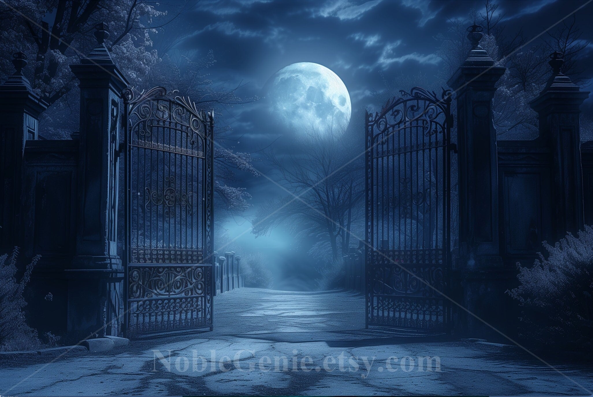 Gothic Gates on a Frosty Night | Iron Fence | Cemetery | Mystery ...