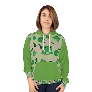 Cute Cartoon Frog Hoodie - Hand drawn design