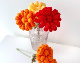 Crochet Marigold | Crochet Flowers | Floral Ornament | Table Decor | Gifts For Her