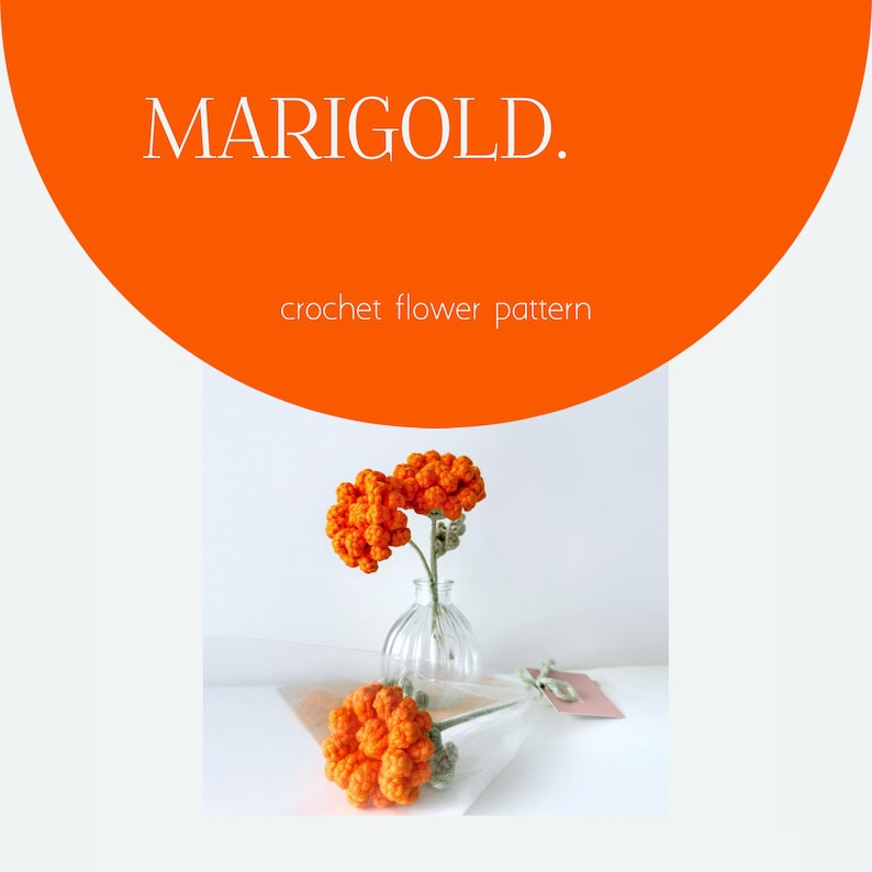 Crochet Marigold Pattern Crochet Flowers Pattern DIY PDF Download