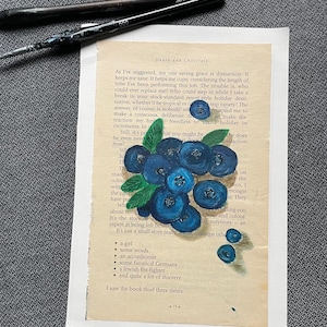 Blueberry affair- Malowanie gwaszem owoców borówki- letnia sztuka owoców- malowanie owoców ciasta- ilustracja jedzenia