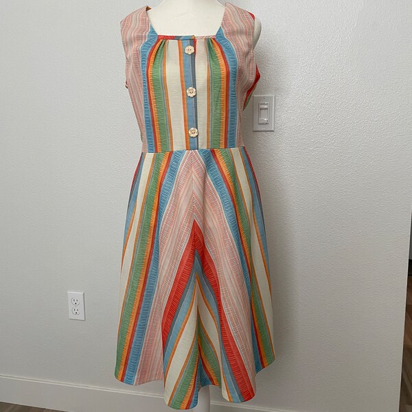 Sleeveless Chevron Pattern Sweater Dress