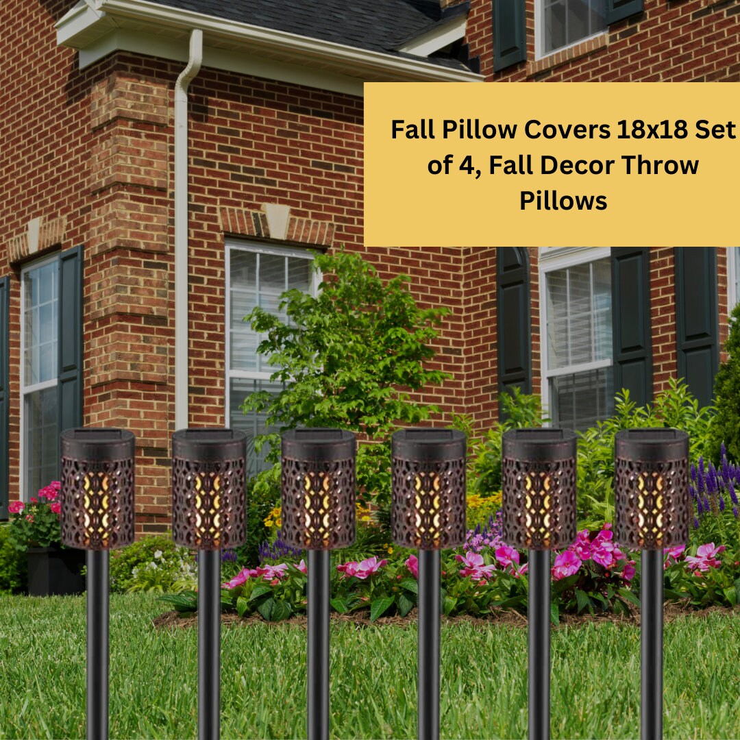 Flicking Flame Effect Solar Pathway Lightgarden Decor Outdoor Etsy