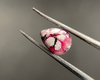 Rare Red Beryl in Matrix Cabochon, aka Bixbite, Utah, USA, 0.95 Ct