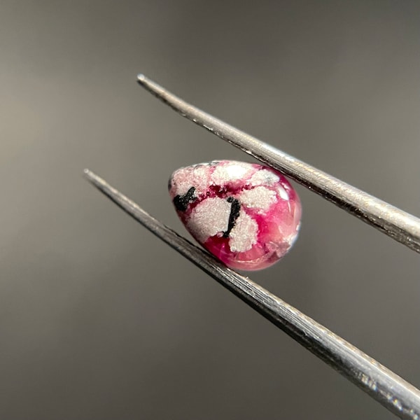 Rare Red Beryl in Matrix Cabochon, aka Bixbite, Utah, USA, 0.95 Ct