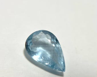 3.15 Ct Natural Aquamarine, Sky Blue, Pear cut  Gemstone from Brazil