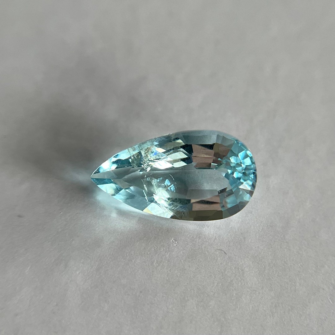 Maria Color Santa Maria Color Aquamarine, 3.45 Carats, Untreated, Pear Cut Loose ...