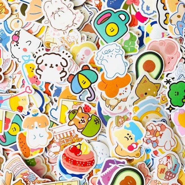 Random Cute Kawaii Sticker Flake Grab Bag (10 stickers)