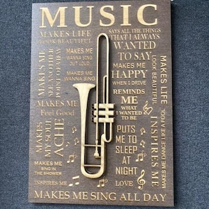 Trombone 3D con detti musicali