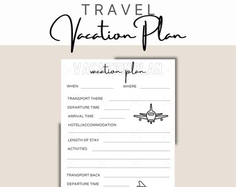 Vacation Plan Printable/Vacation announcement/Trip plan announcement/Vacation gift