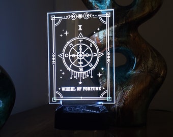 Wheel of Fortune Light, Tarot Light, Bedside Lamp, Wheel of Fortune Acrylic Night Light