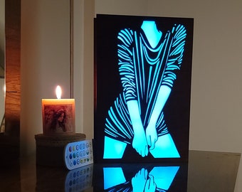 Handgefertigte Frauen Körper Lampe: Holz Farbwechsel Nachtlicht
