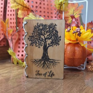 Biglietto Albero della Vita, Biglietto del Ringraziamento, Biglietto in legno di famiglia, Biglietto d'auguri, Biglietto in legno autunnale, Regalo del Ringraziamento, Biglietto personalizzato