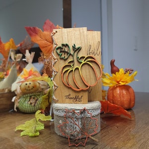 Handgemachte Erntedankkarte, Holz-Erntedankfest-Karte, Kürbis-Erntedankfest-Karte, Familienkarte, Thanksgiving-Geschenke