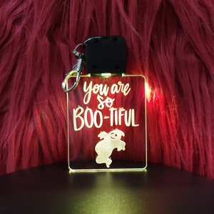 Halloween light keychain, Fun keychain, Charm keychain, Ghost Halloween keychain, Halloween Keychain, Halloween Gifts