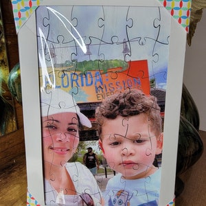 Quebra-cabeça de fotos personalizado, quebra-cabeça de fotos de madeira, quebra-cabeça de retrato de família, presentes de família de madeira